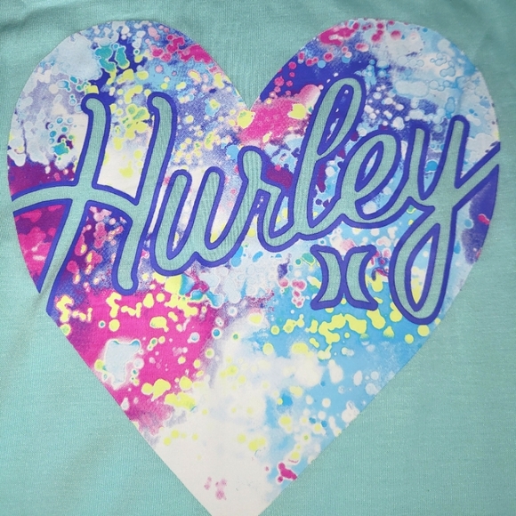 Hurley Girls T-shirt w/ hair tie-XL - Picture 2 of 3